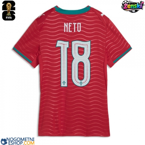 Ženski Nogometni dresi Portugalska Pedro Neto #18 Domači SP 2026 Kratek Rokav